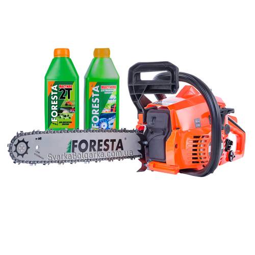 Бензопила Foresta FA-38S (Масло для цепів 1л + Масло моторне 2-такт 1л в ПОДАРУНОК!)