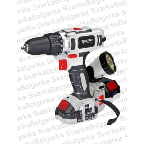 Акумуляторний шуруповерт FORTE CDL 1217-2 LB2 з ліхтарем