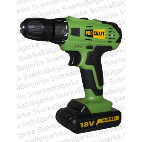 Шуруповерт PROCRAFT PA-18/2 LI акумуляторний