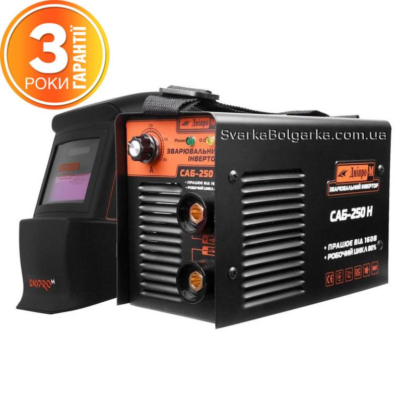 Зварювальний апарат IGBT Дніпро-М САБ-258Н + Маска зварювальника WM-31 — купити в Svarka-Bolgarka